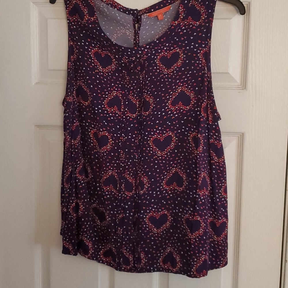 Modcloth 2X heart tank with back bow detail